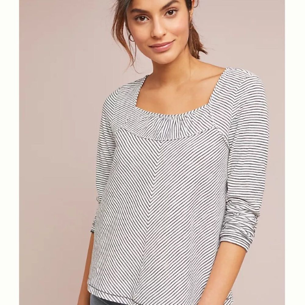 Anthropologie Maeve S Kenley Parisian striped top